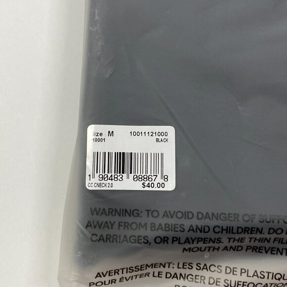 Tommy John Cool Cotton Crewneck T shirt Size Medium - Black - NWT - Picture 5 of 5